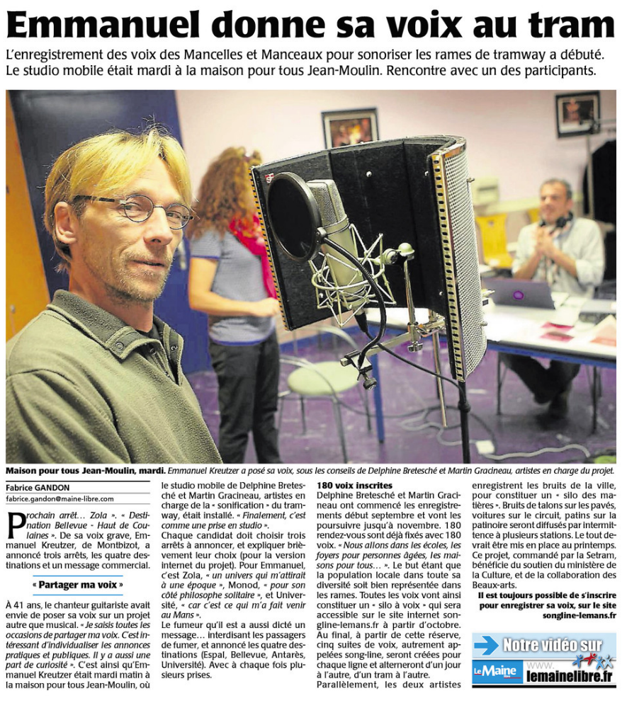 Le Maine Libre. Article du 25/09/2014